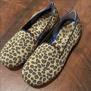 Rothy's Kids Shoes in Leopard Print and Blue